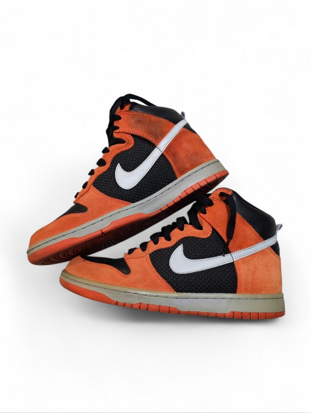 Nike Dunk High Black Neutral Grey Hood Orange 2007 Size 9